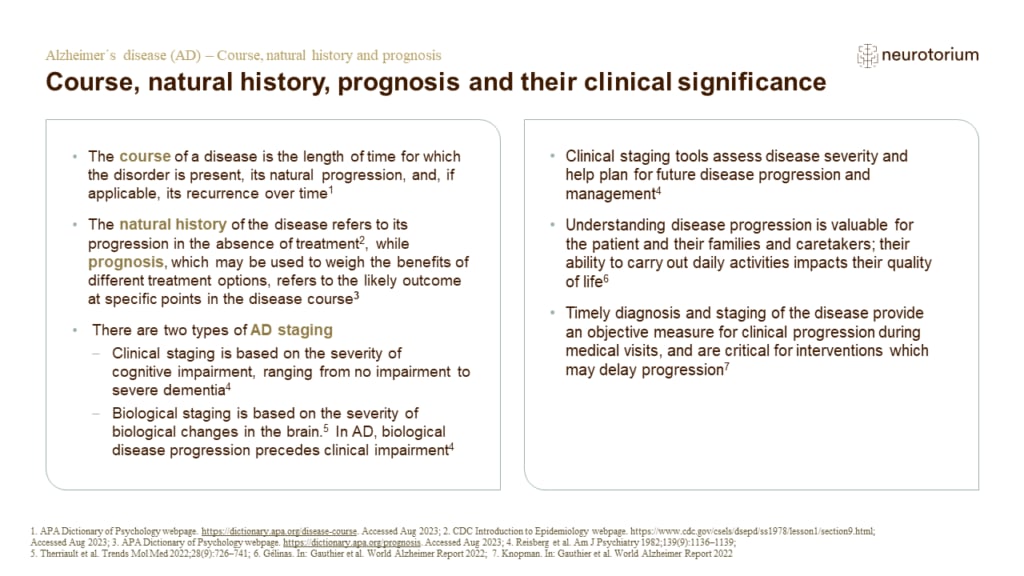 Course, natural history, prognosis and their clinical significance