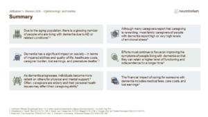 Summary - Alzheimer’s disease (AD) – Epidemiology and burden