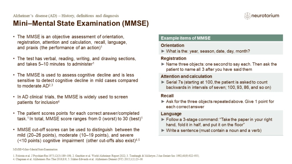 Mini–Mental State Examination (MMSE)