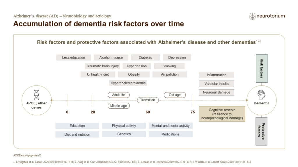 Accumulation of dementia risk factors over time