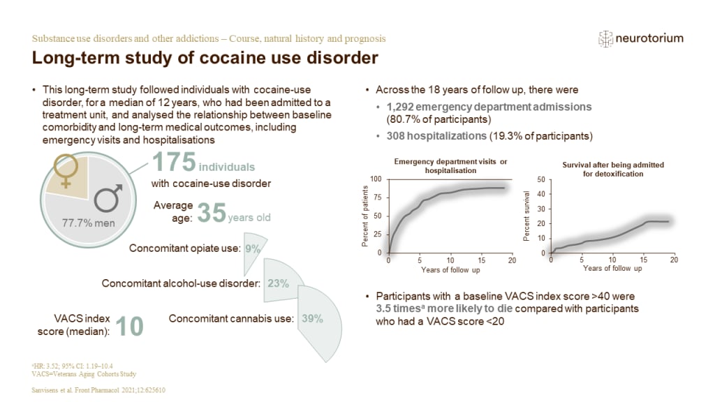 Illustration of long-term study of cocaine use disorder