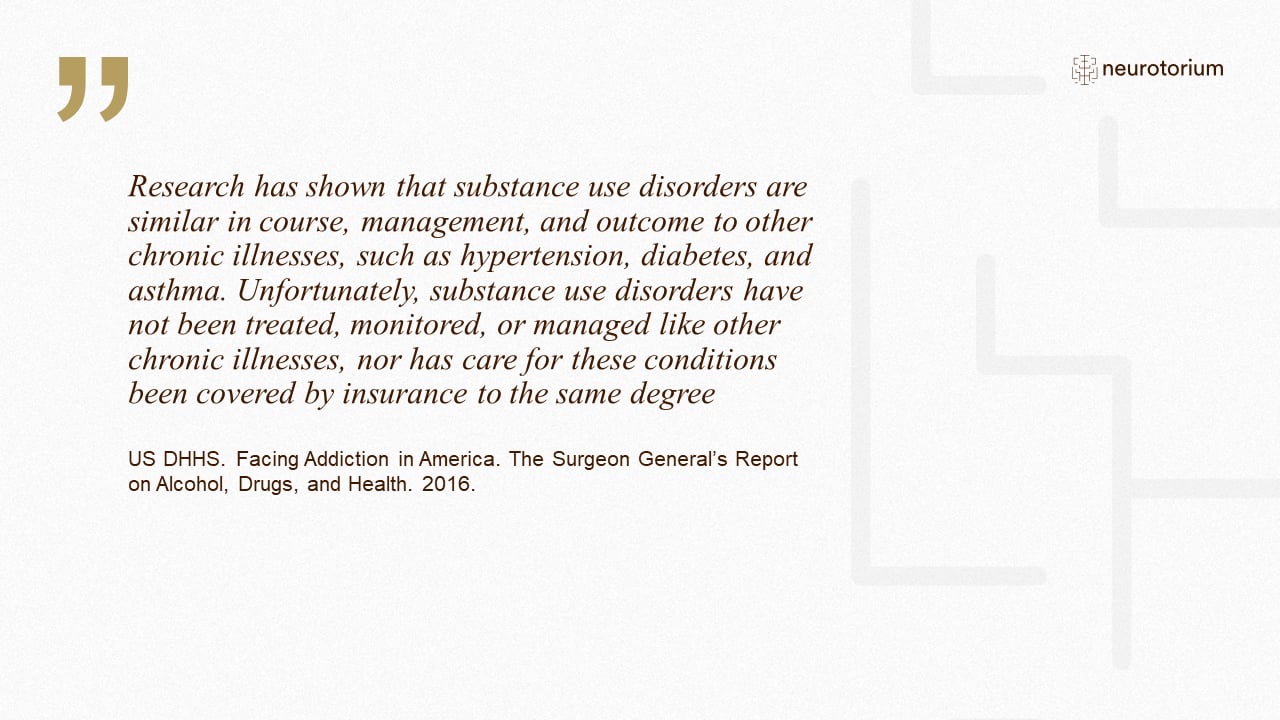 Quote Substance use disorders and other addictions – Course, natural history and prognosis