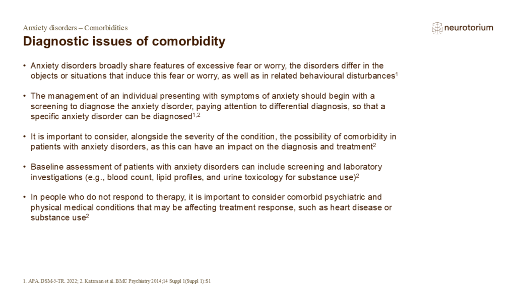 Diagnostic issues of comorbidity
