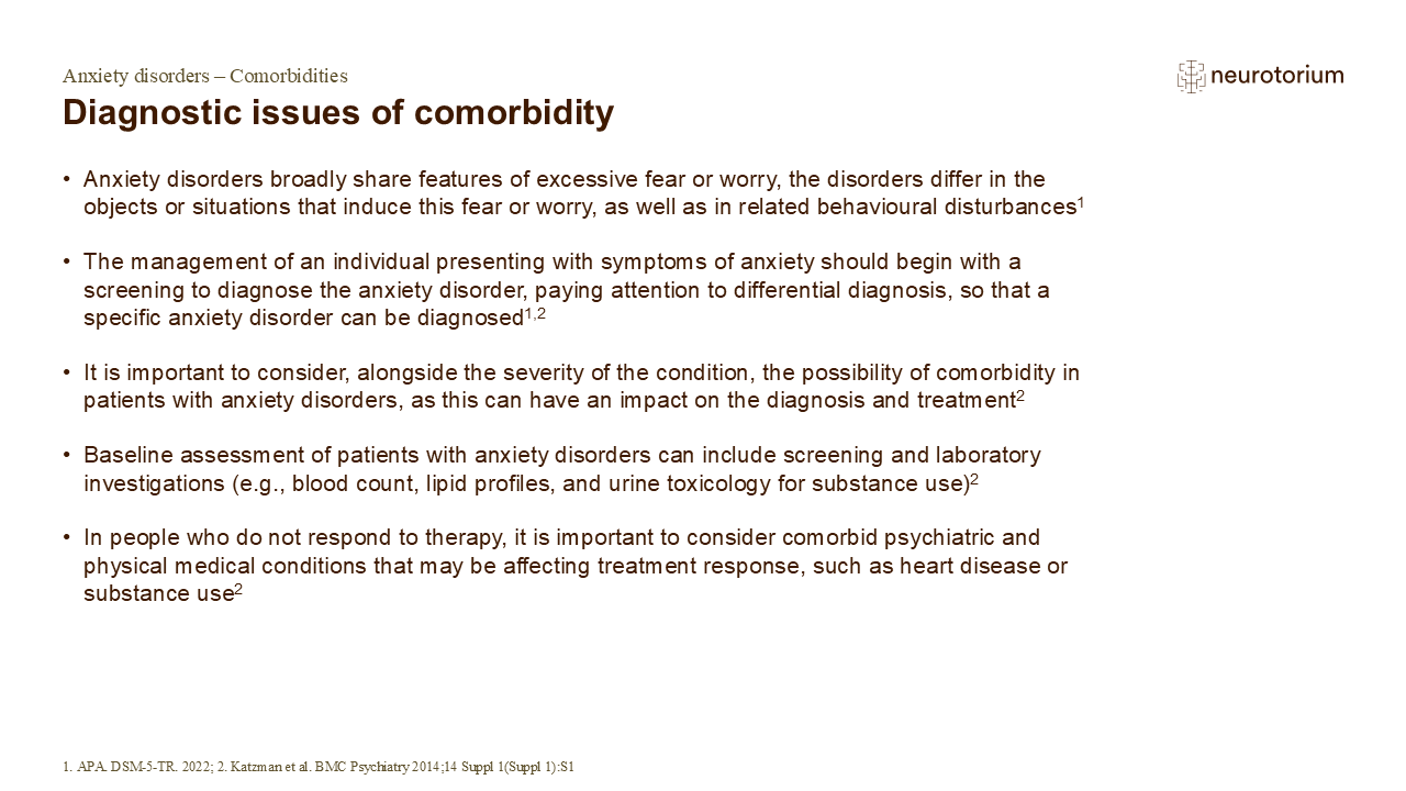 Diagnostic issues of comorbidity
