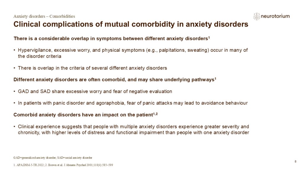 Clinical complications of mutual comorbidity in anxiety disorders