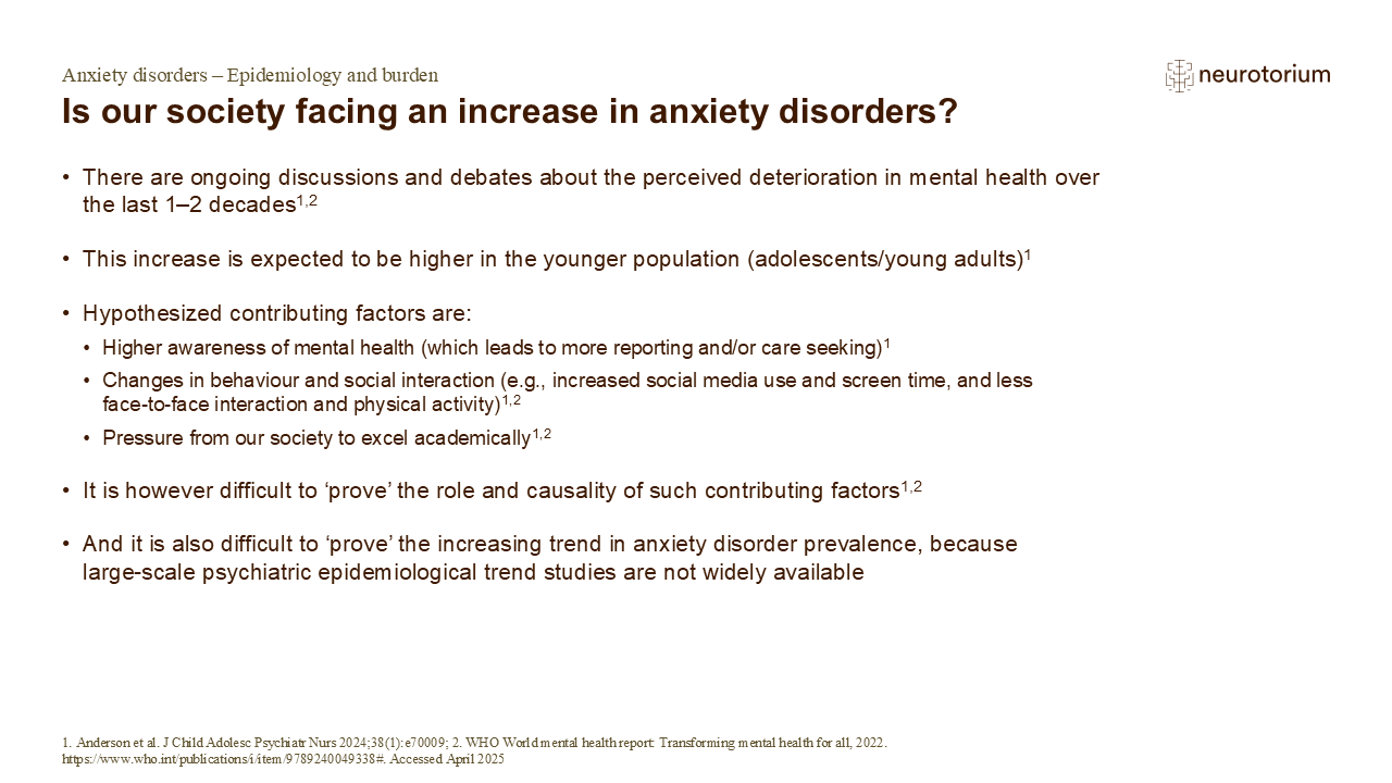 Is our society facing an increase in anxiety disorders?