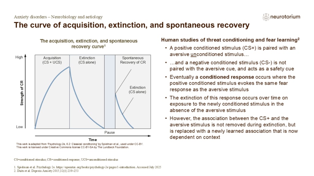The curve of acquisition, extinction, and spontaneous recovery
