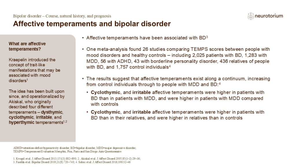 Affective temperaments and bipolar disorder