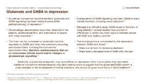 Glutamate and GABA in depression