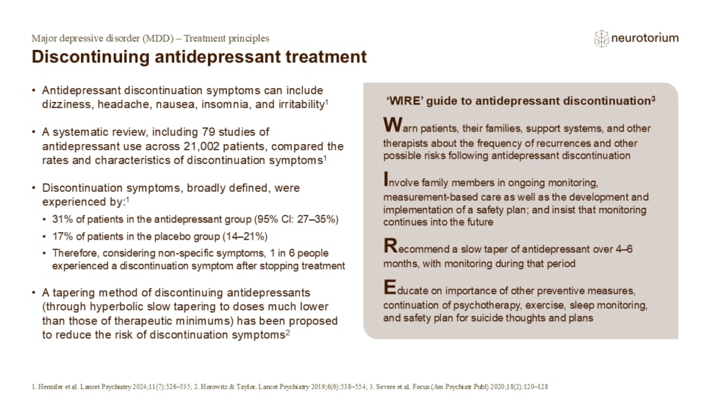 Discontinuing antidepressant treatment