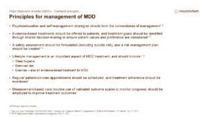 Principles for management of MDD