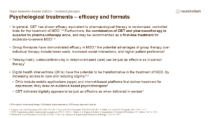 Psychological treatments – efficacy and formats