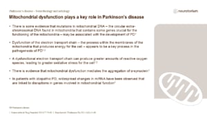 Mitochondrial dysfunction plays a key role in Parkinson’s disease