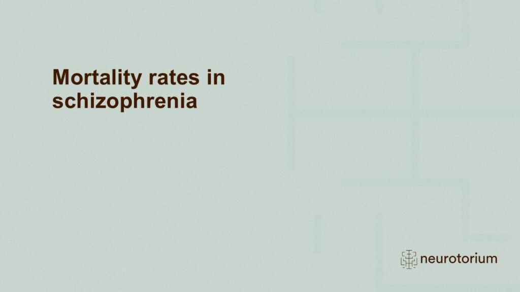 Slide introducing Mortality rates in schizophrenia chapter