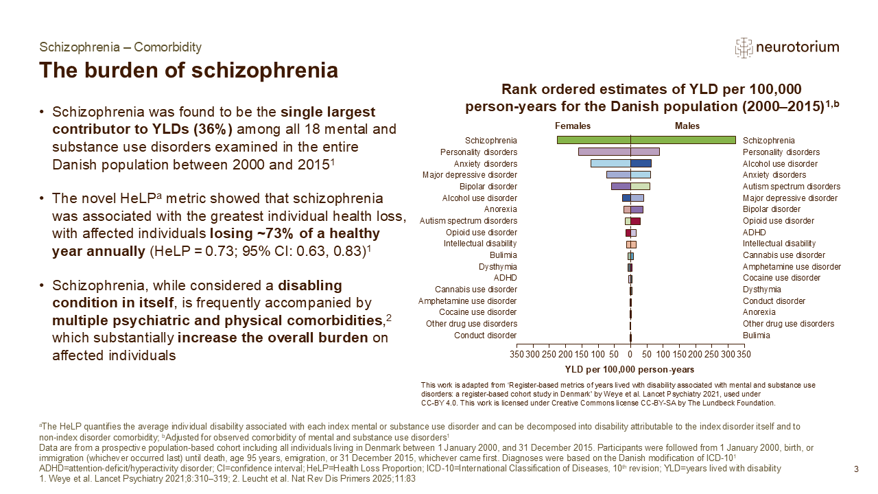 Slide showing the burden of schizophrenia