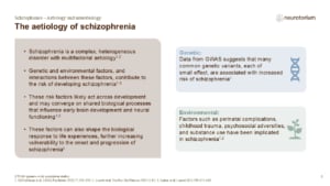 Slide showing the aetiology of schizophrenia