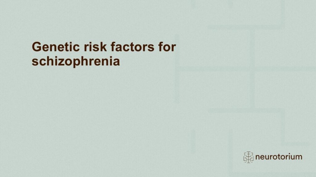 Slide introducing the chapter Genetic risk factors for schizophrenia