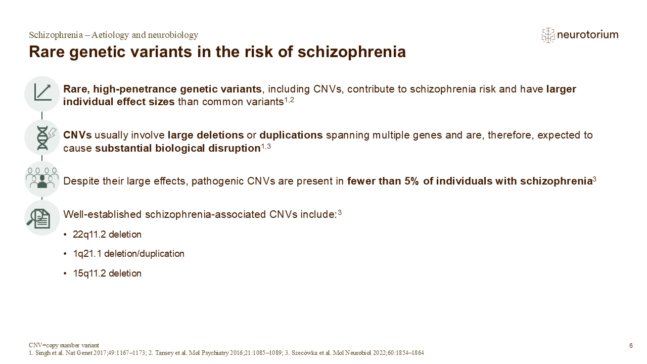 Slide showing rare genetic variants in schizophrenia risk