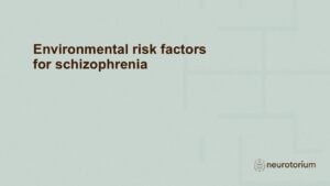 Slide introducing the Environmental risk factors for schizophrenia chapter