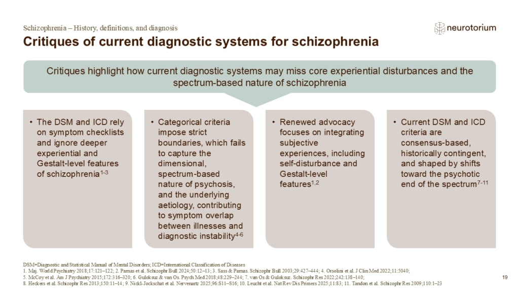 Critiques of current diagnostic systems for schizophrenia