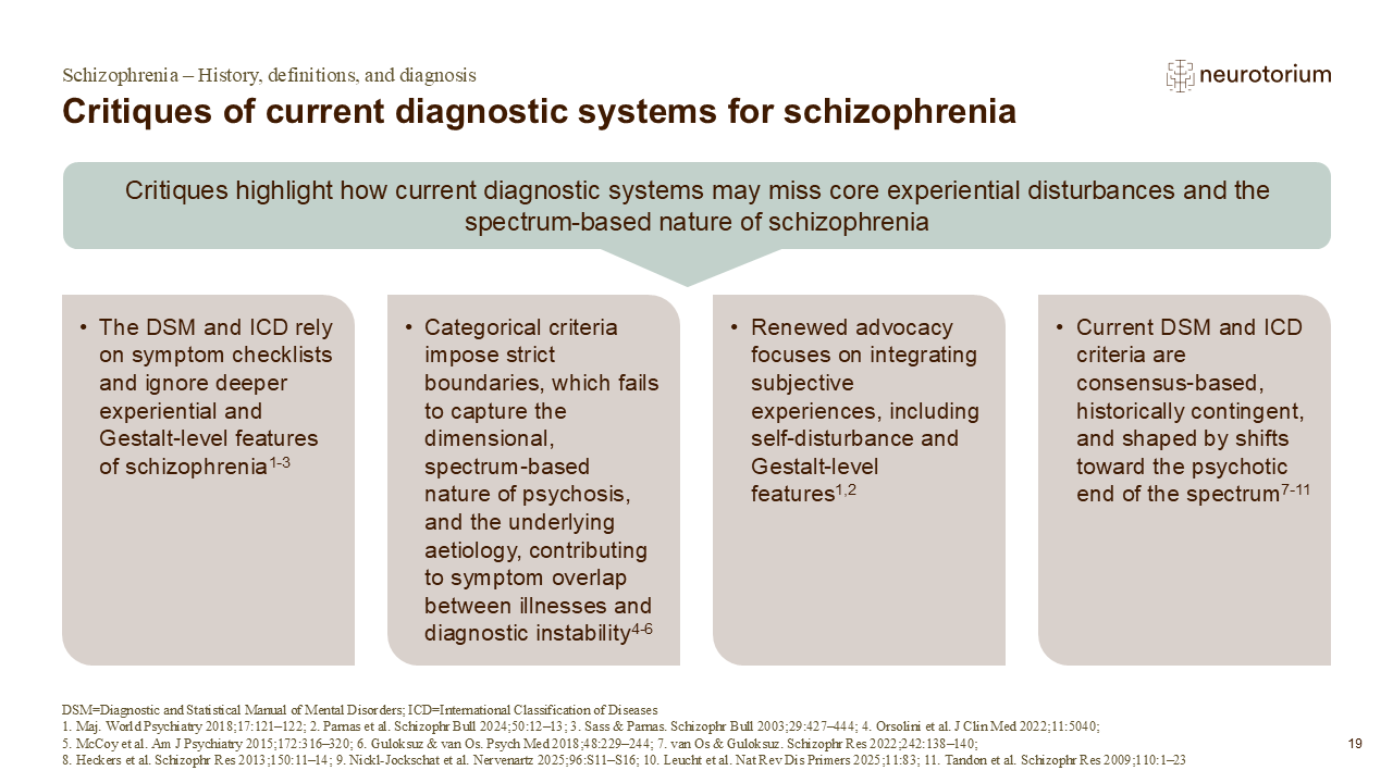 Critiques of current diagnostic systems for schizophrenia