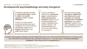 Developmental psychopathology and early emergence of schizophrenia