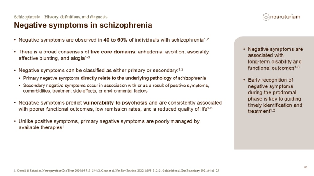 Negative symptoms in schizophrenia