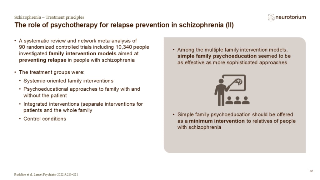 Psychotherapy for relapse prevention in schizophrenia