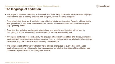 Addiction 1 History Definitions And Diagnosis NT Slide2
