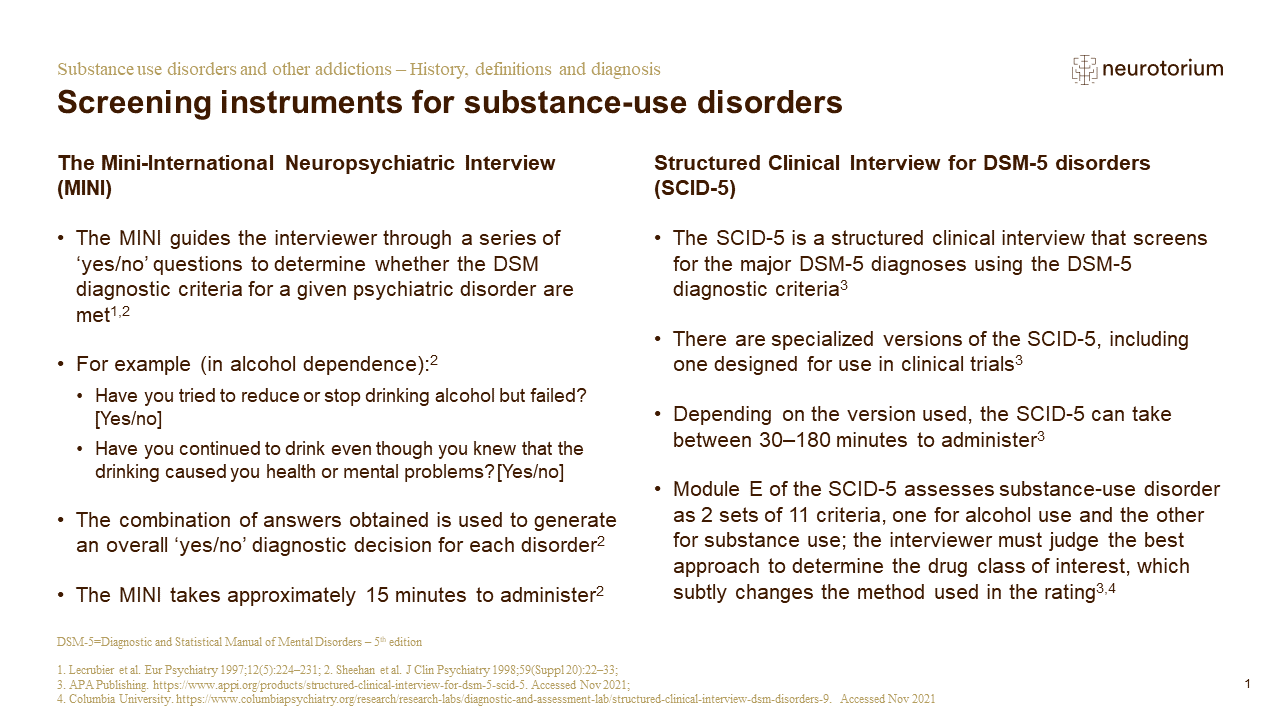 Substance Use Disorders And Other Addictions History Definitions And 