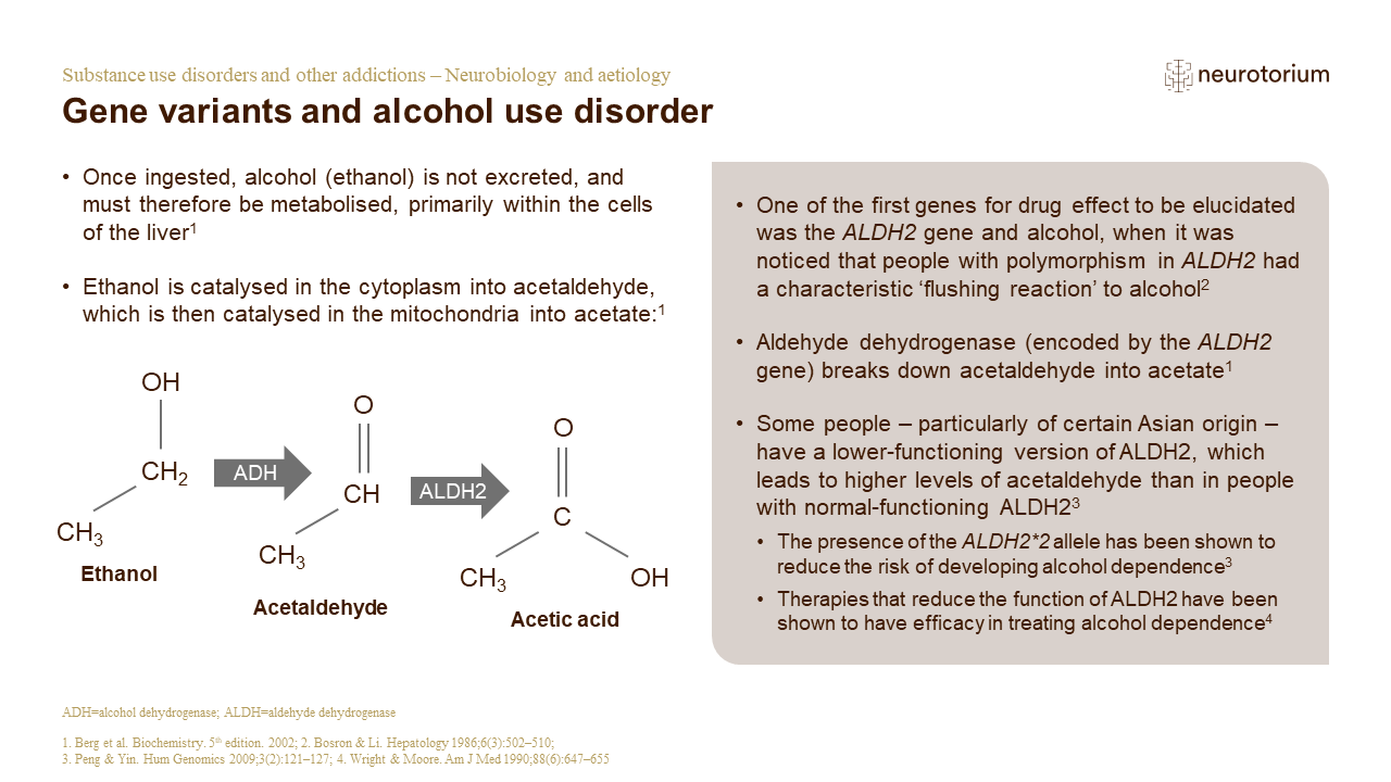 Substance use disorders and other addictions – Neurobiology and aetiology – Slide38