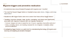 Migraine triggers and preventive medication