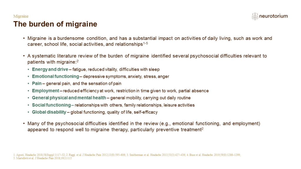 Migraine – Epidemiology And Burden Slide18