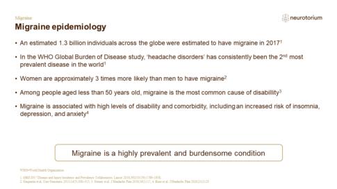 Migraine – Epidemiology And Burden Slide2