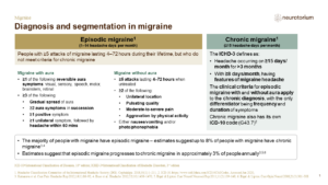 Diagnosis and segmentation in migraine 