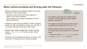 Motor vehicle accidents and driving under the influence