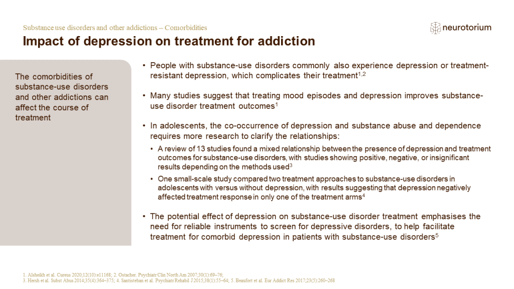 Impact of depression on treatment for addiction