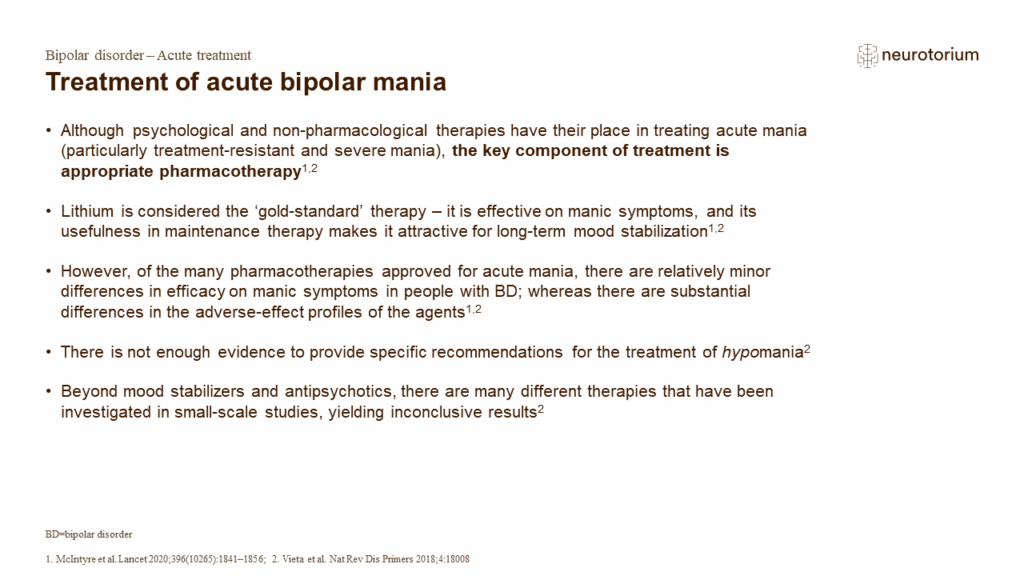 Treatment of acute bipolar mania