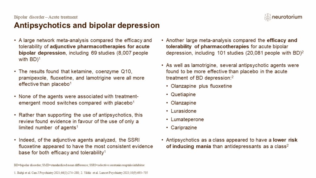 Antipsychotics and bipolar depression