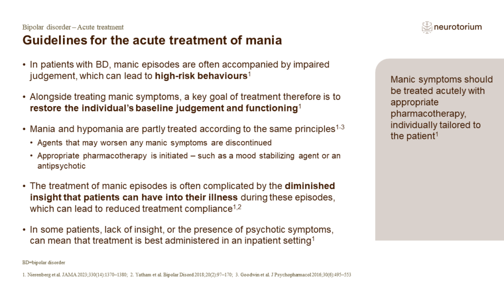 Guidelines for the acute treatment of mania