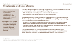 Symptomatic prodromes of mania