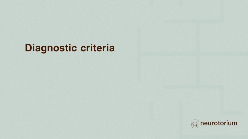 Diagnostic criteria