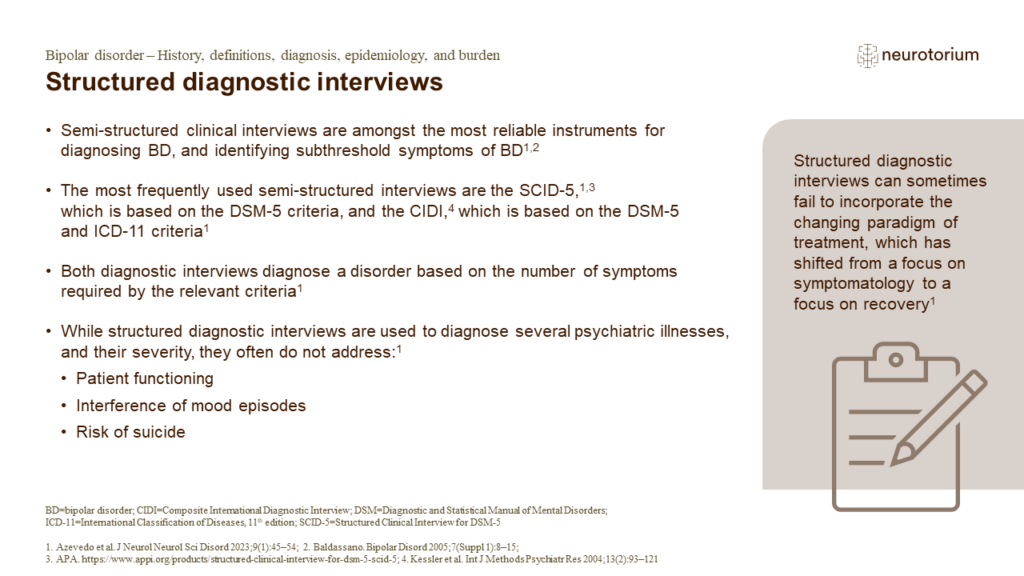 Structured diagnostic interviews