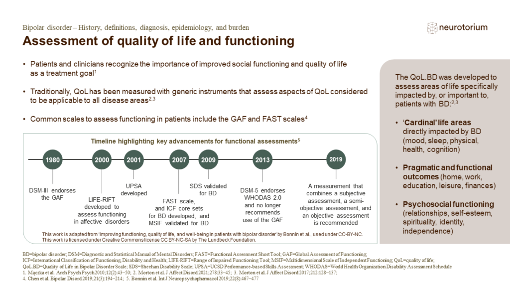 Assessment of quality of life and functioning