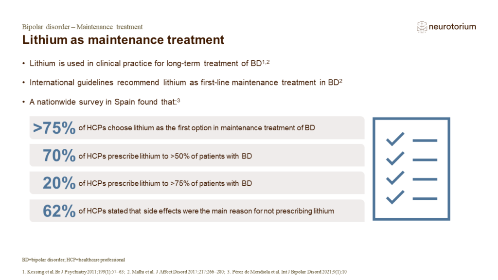 Lithium as maintenance treatment