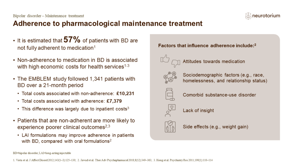 Adherence to pharmacological maintenance treatment