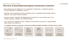 Overview of psychopharmacological maintenance treatment