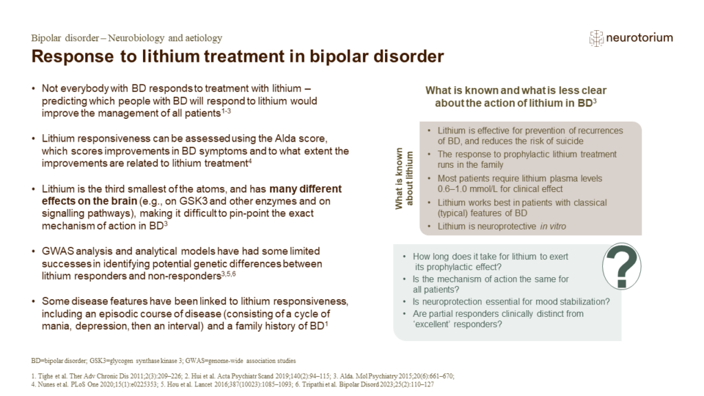 Response to lithium treatment in bipolar disorder