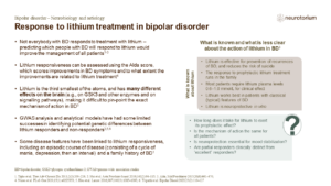 Response to lithium treatment in bipolar disorder