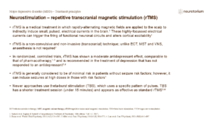 Neurostimulation – repetitive transcranial magnetic stimulation (rTMS)